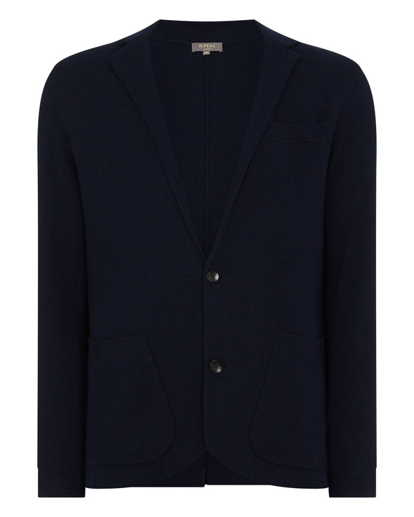 N.Peal Men's Fine Gauge Cashmere Milano Jacket Navy Blue