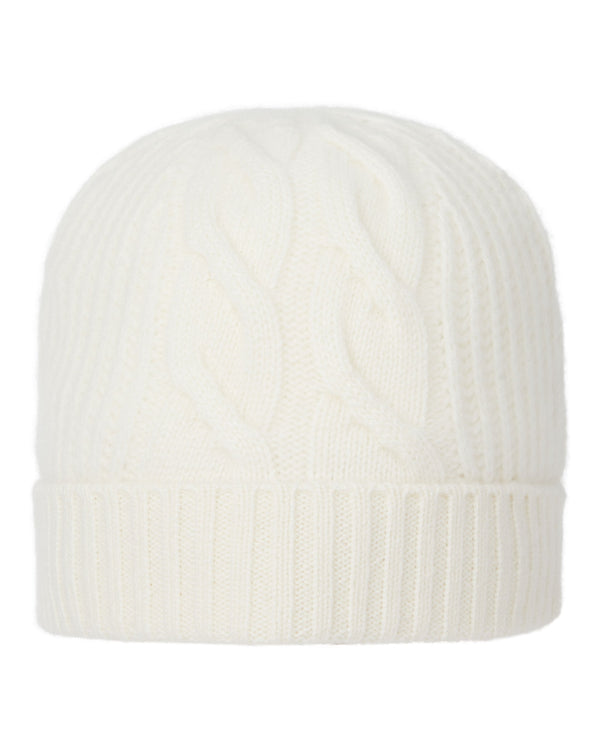Women's Cable Rib Cashmere Hat 1