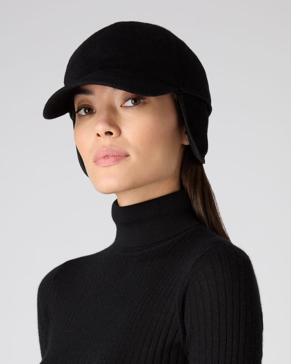N.Peal Unisex Cashmere Cap Black