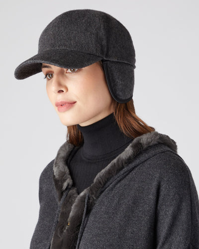 N.Peal Unisex Cashmere Cap Dark Grey