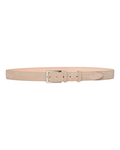 N.Peal Men's Suede Belt Taupe Brown