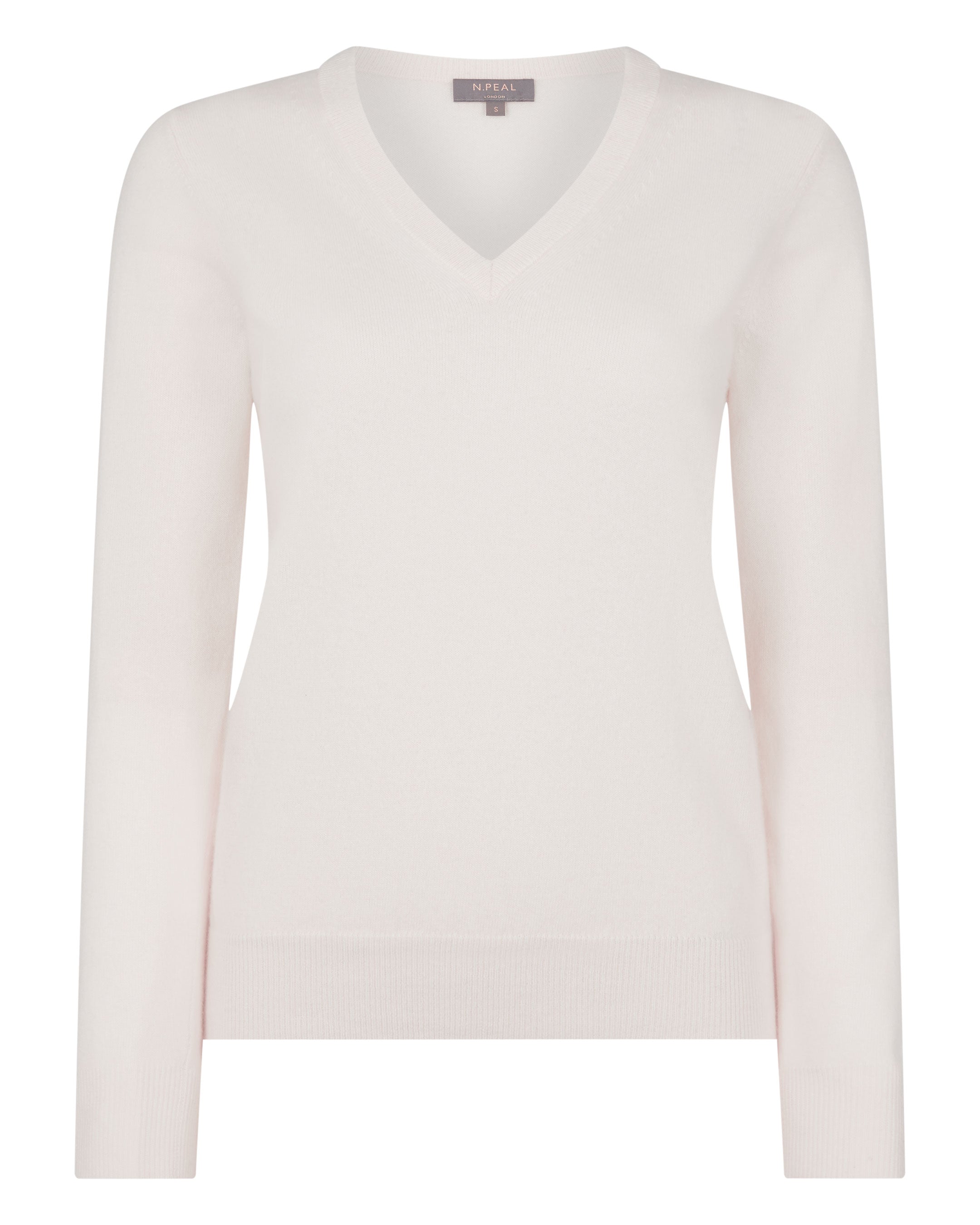Women's V Neck Cashmere Sweater New Ivory White | N.Peal