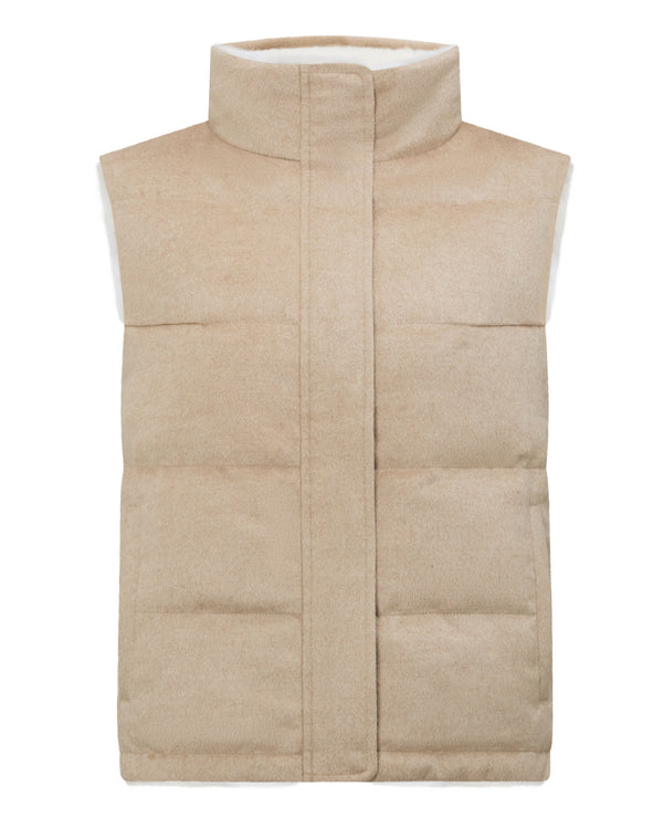 N.Peal Women's Reversible Rex Gilet Sand Brown