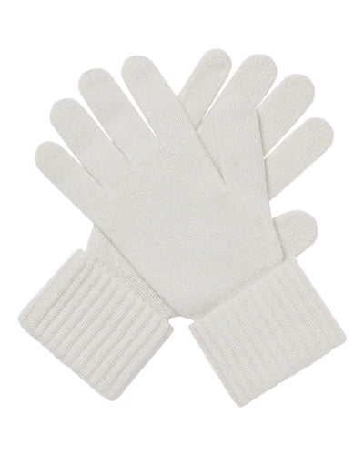 N.Peal Women's Ribbed Cashmere Gloves With Lurex Snow Grey Sparkle