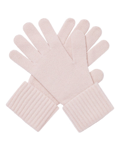 N.Peal Women's Ribbed Cashmere Gloves Quartz Pink