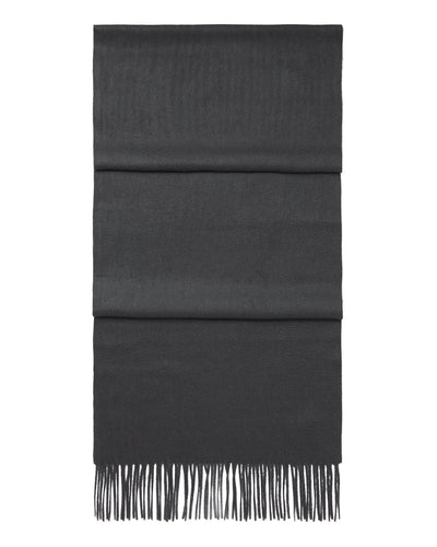 N.Peal Unisex Large Woven Cashmere Scarf Anthracite Grey