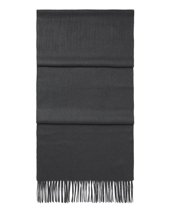 N.Peal Unisex Large Woven Cashmere Scarf Anthracite Grey