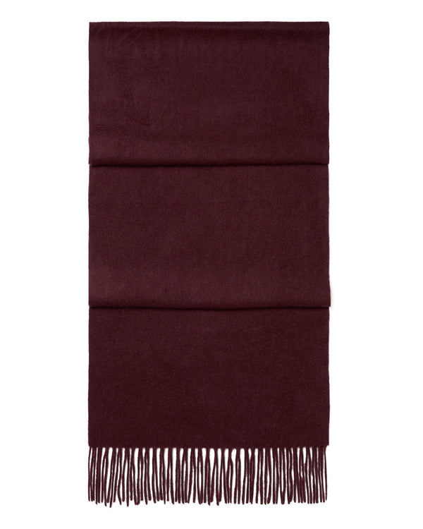 N.Peal Unisex Large Woven Cashmere Scarf Claret Red