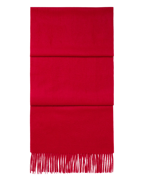 N.Peal Unisex Large Woven Cashmere Scarf Riding Red