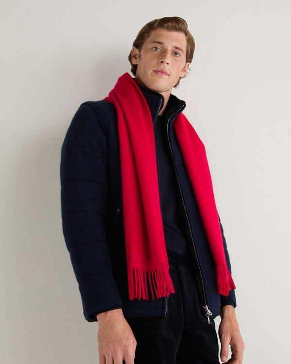 N.Peal Unisex Woven Cashmere Scarf Riding Red