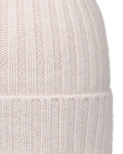 N.Peal Unisex Chunky Ribbed Cashmere Hat Frost White