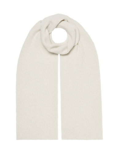 N.Peal Women's Ribbed Cashmere Scarf With Lurex Snow Grey Sparkle