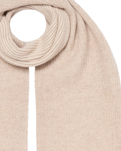 N.Peal Women's Plated Rib Cashmere Scarf Toasted Sesame Brown