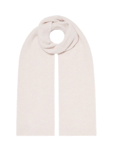 N.Peal Unisex Ribbed Cashmere Scarf Frost White