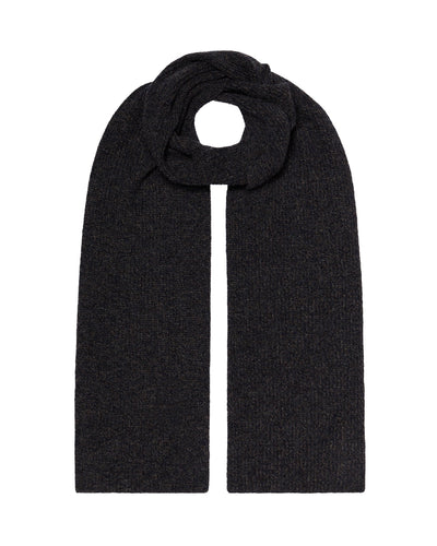 N.Peal Unisex Ribbed Cashmere Scarf Granite Blue