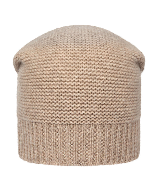 N.Peal Unisex Beanie Cashmere Hat Oatmeal Brown