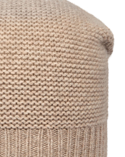 N.Peal Unisex Beanie Cashmere Hat Oatmeal Brown