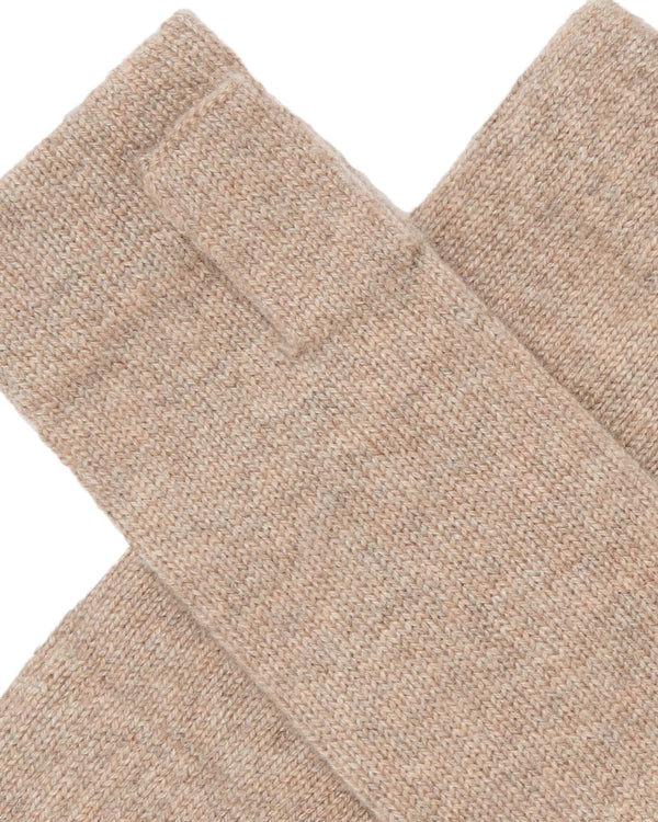 N.Peal Unisex Fingerless Cashmere Gloves Oatmeal Brown