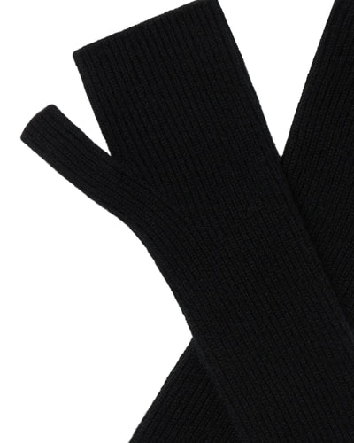 N.Peal Women's Long Cashmere Wristwarmers Black