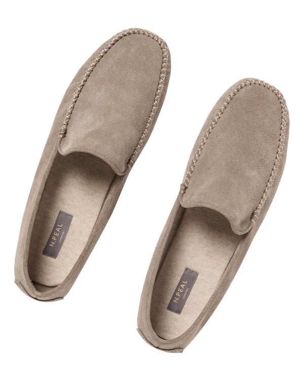 N.Peal Unisex Cashmere Moccasin Taupe Brown