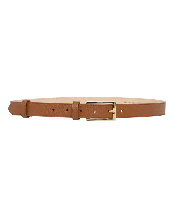 N.Peal Women's Leather Belt Tan Brown