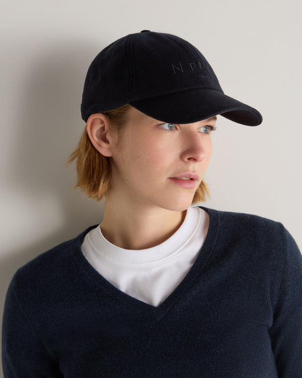 N.Peal Unisex N.Peal Cashmere Cap Navy Blue