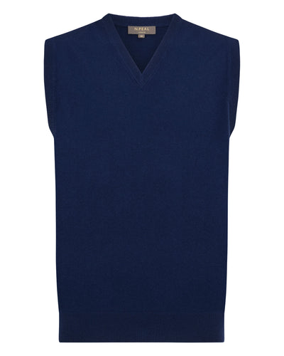 N.Peal Men's Westminster Cashmere Slipover French Blue