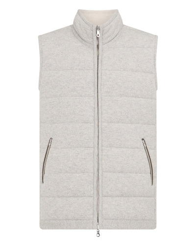 N.Peal Men's Mall Cashmere Gilet Fumo Grey