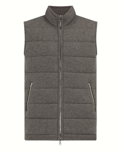 N.Peal Men's Mall Cashmere Gilet Wood Smoke Brown