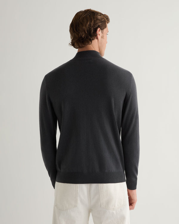 N.Peal Men's Mayfair Turtle Neck Cashmere Jumper Anthracite Grey