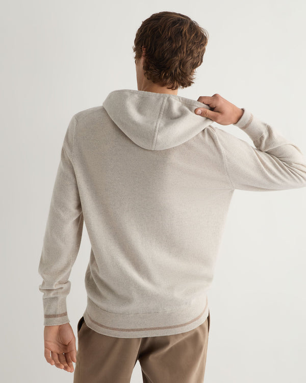 N.Peal Men's Sweatshirt Style Cashmere Hoodie Pebble Grey