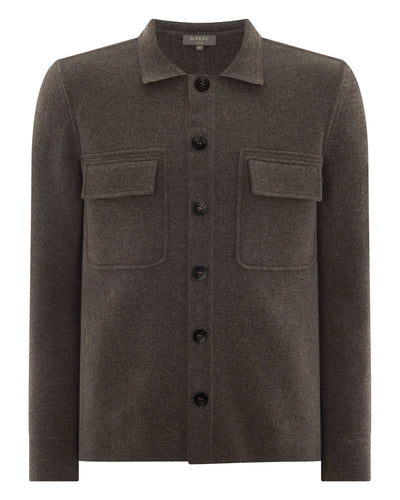 N.Peal Men's Milano Cashmere Overshirt Biscotti Brown