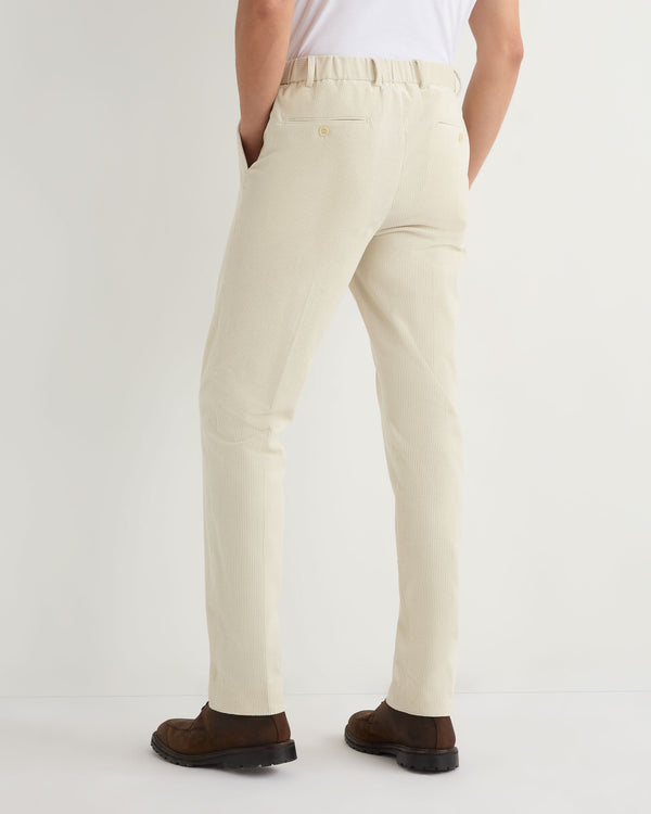 N.Peal Men's Atrani Cord Trousers Off White 