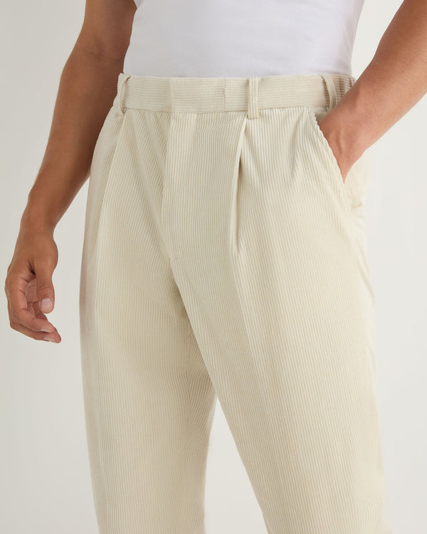 N.Peal Men's Atrani Cord Trousers Off White 