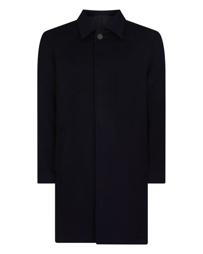 N.Peal Men's Cashmere Coat Navy Blue