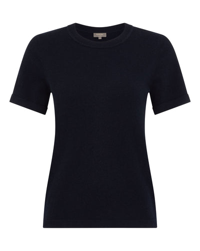 N.Peal Women's Lottie Cashmere T-Shirt Navy Blue