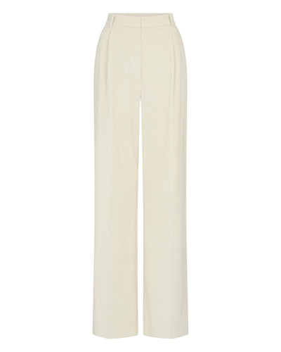N.Peal Women's Florence Cord Wide Leg Trouser Off White 