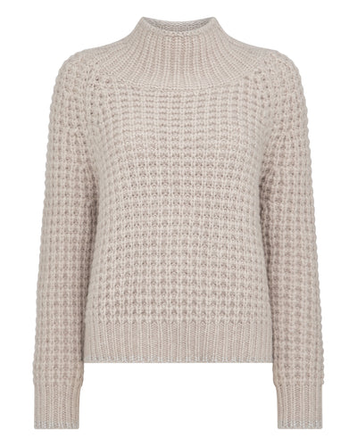 N.Peal Women's Super Chunky Rib Cashmere Jumper Sand Brown