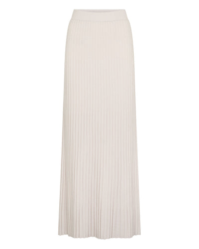 N.Peal Women's Maxi Rib Cashmere Skirt Frost White