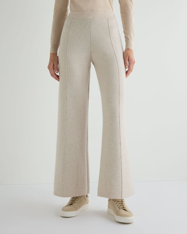 N.Peal Women's Double Face Trousers Ecru White