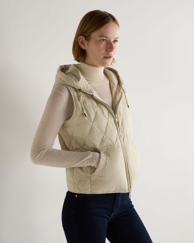 N.Peal Women's Tara Down Gilet Cream White