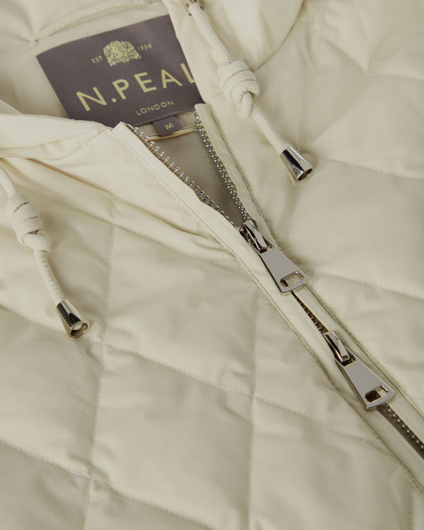 N.Peal Women's Tara Down Gilet Cream White