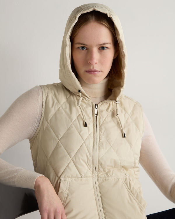 N.Peal Women's Tara Down Gilet Cream White