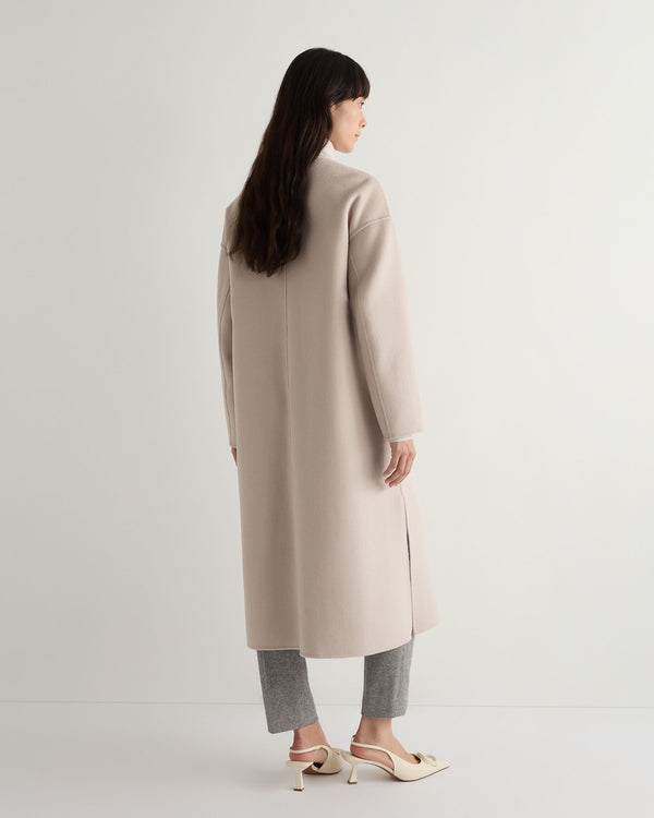 N.Peal Women's Dylan Round Neck Coat Snow Grey