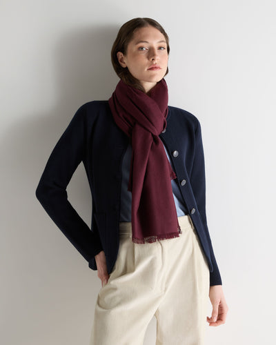 N.Peal Women's Pashmina Cashmere Shawl Bordeaux Red