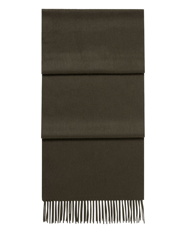 N.Peal Unisex Large Woven Cashmere Scarf Arabica Khaki Green