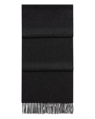 N.Peal Unisex Large Woven Cashmere Scarf Deep Charcoal Grey