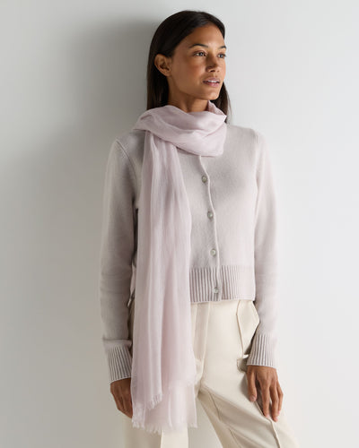 N.Peal Women's Ultrafine Pashmina Cashmere Shawl Chalk Pink