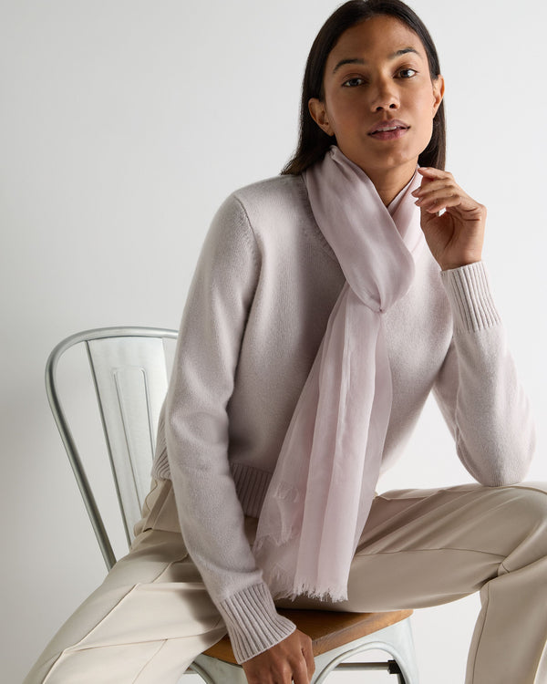 N.Peal Women's Ultrafine Pashmina Cashmere Shawl Chalk Pink