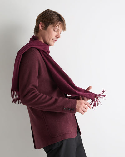 N.Peal Unisex Woven Cashmere Scarf Bordeaux Red
